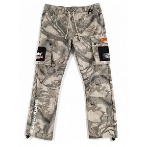 Streetwear Techwear RGSTR Cargo Pants Mens Large Tactical Utility Camo Patchwork